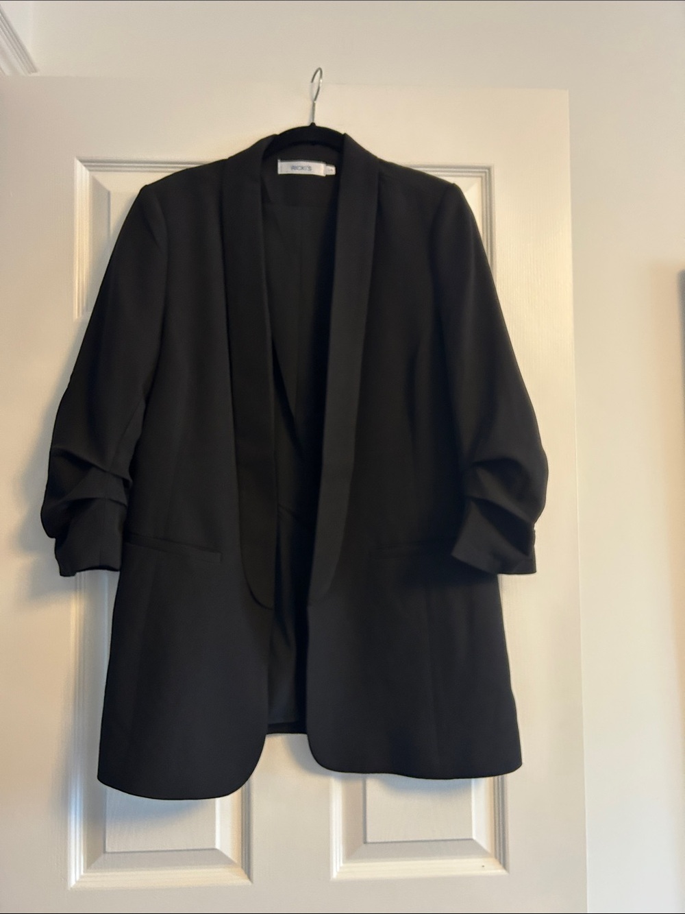 Ricki's Black Open-Front Blazer with Rolled Sleeves